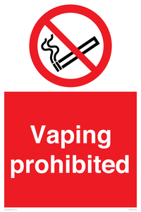 Vaping prohibited